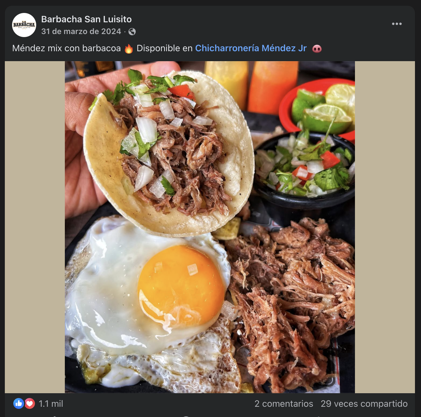 Barbacha San Luisito — Méndez mix con barbacoa — 1.1 mil likes