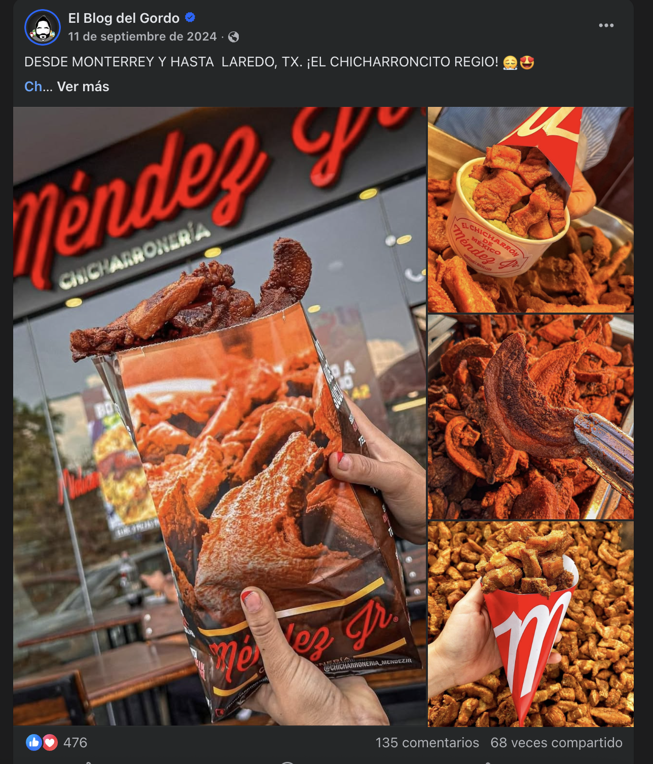 El Blog del Gordo — ¡El Chicharroncito Regio! — 476 likes, 135 comentarios